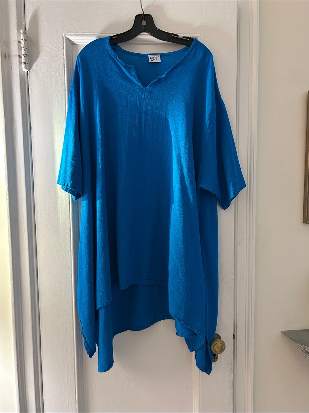 OMG brilliant turquoise cotton gauze tunic